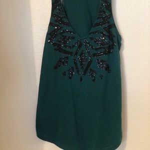 Sequin tribal design tank top